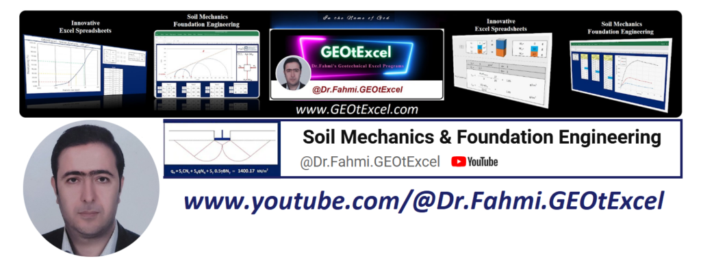 Soil mechanics and Foundation Engineering Excel Spreadsheets