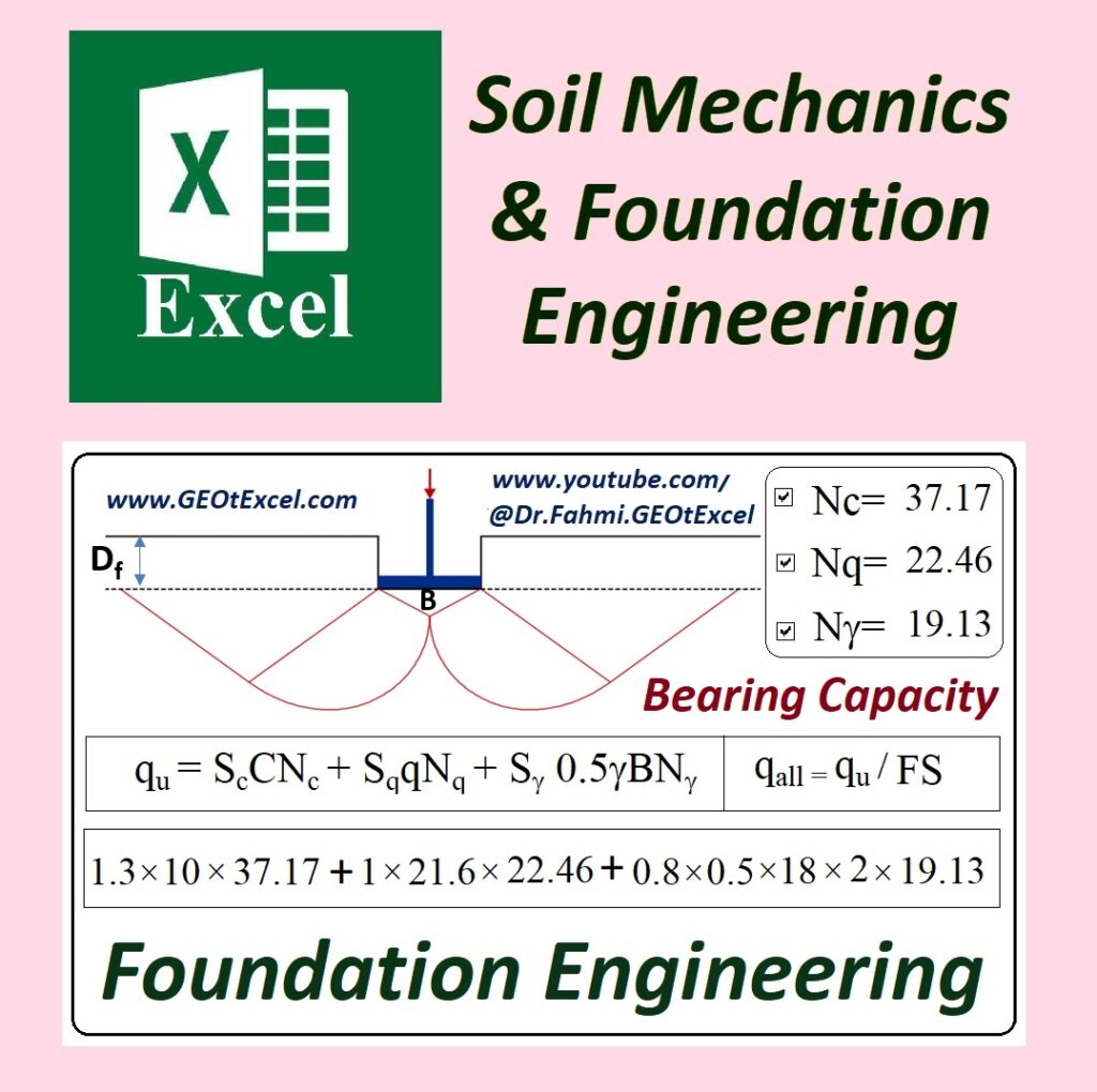 Bearing Capacity Calculation in an Excel spreadsheet